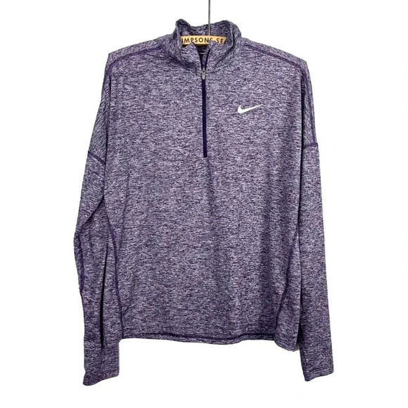 Nike Tops - Nike Womens Medium Dri-Fit 3/4 Zip Heathered Purple Long  Sleeve Sweater Shirt